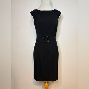 Marc New York by Andrew Marc Sleeveless Belted Black Dress Size 2